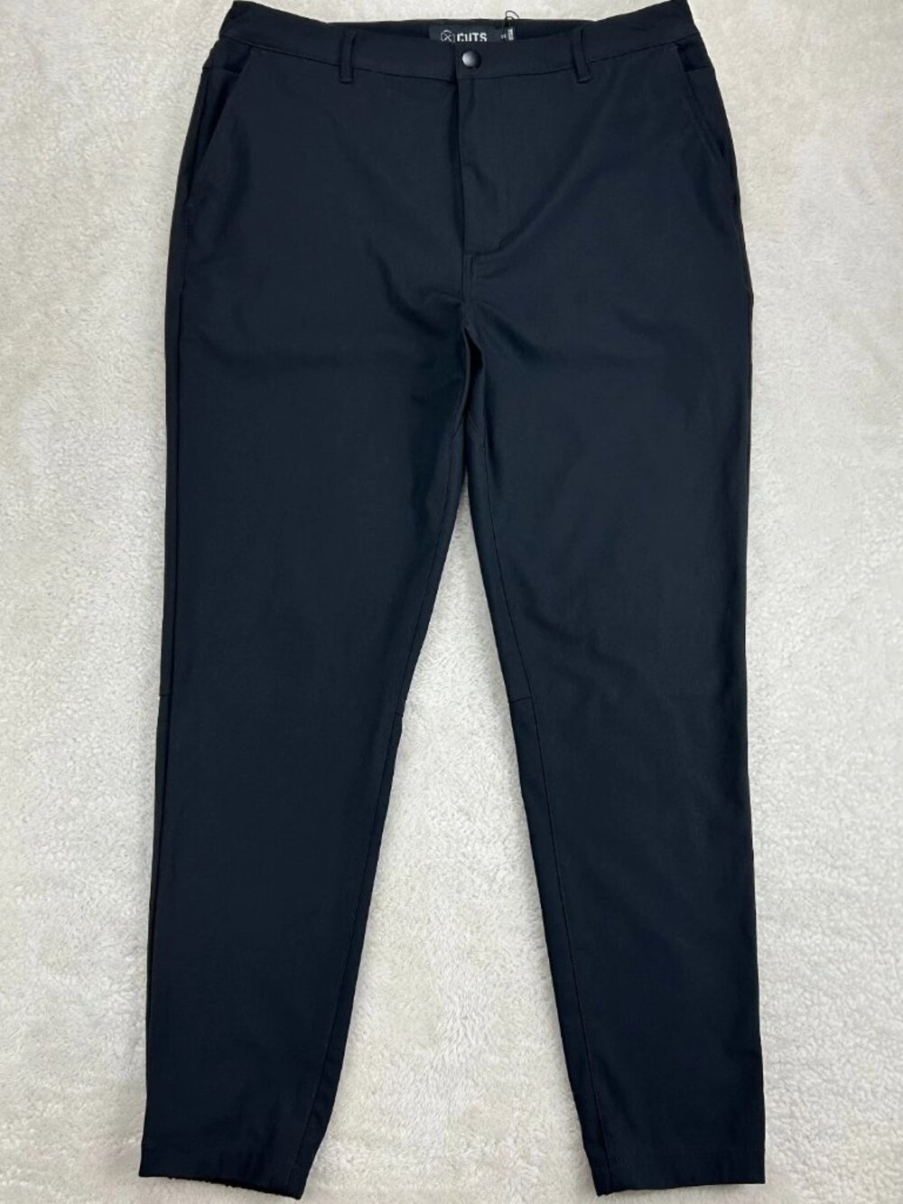 NWT Cuts AO Jogger Pants Mens XL Black Slash Pocket Tapered Leg Elastic Waist